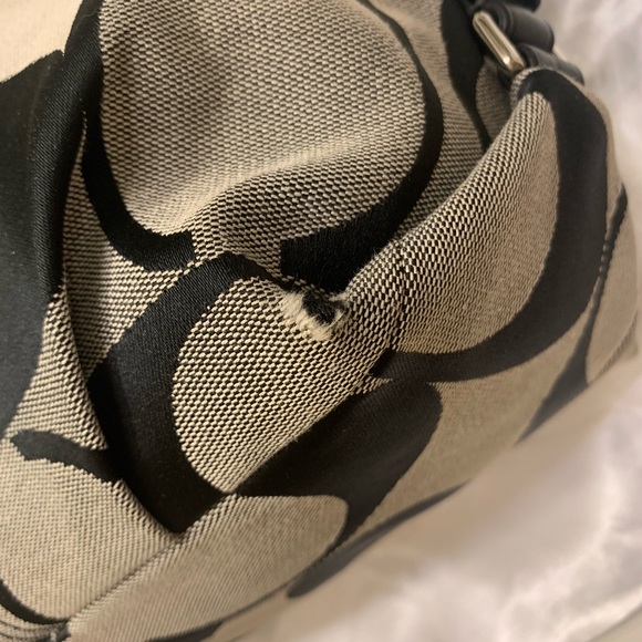 Coach Signature Brooke Shoulder Handbag Purse  14473M Black Ivory - Picture 9 of 16